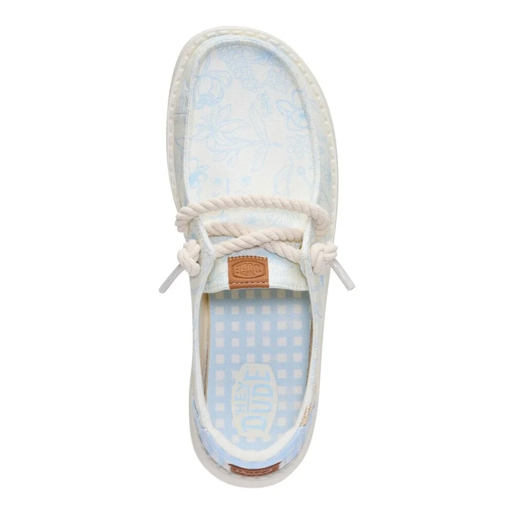Hey Dude Wendy 45430-4ZR Women's Skyway Blue Garden Floral Slip-On Shoes SHOP535